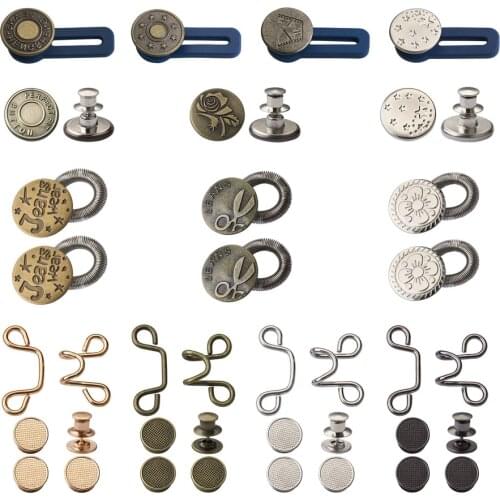 1Set Detachable Jeans Buttons Fastener Pin Jewelry Alloy Retractable Buckle Buttons Clasp For Jewelry Making Garment Accessories