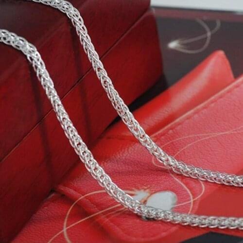 Cute Collier Femme 3mm 16/18/20/22/28 Inch 925 Sterling Silver Twisted Rope Link Necklace Chain Fine Jewelry Free Shipping