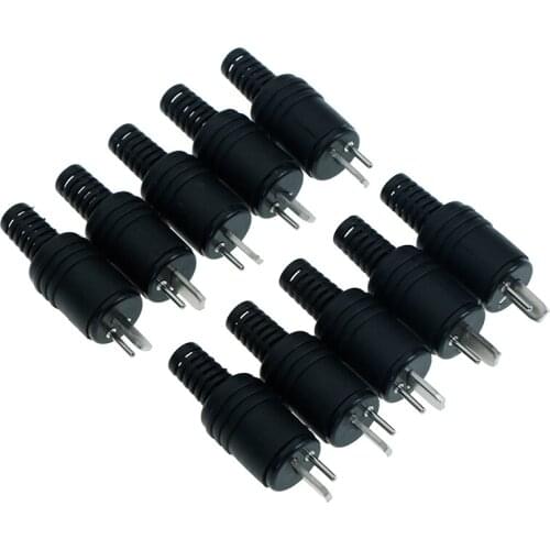 10pcs 2 Pin Din Male Plug Hifi Loudspeaker Audio Connector For Speaker