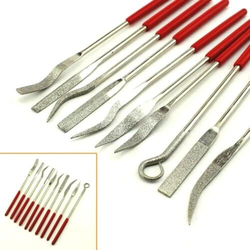 10Pcs Diamond Mini Needle File Set DIY Wood Rasp File Needle Ceramic Crafts Jewelry Polishing Carving Diamond File