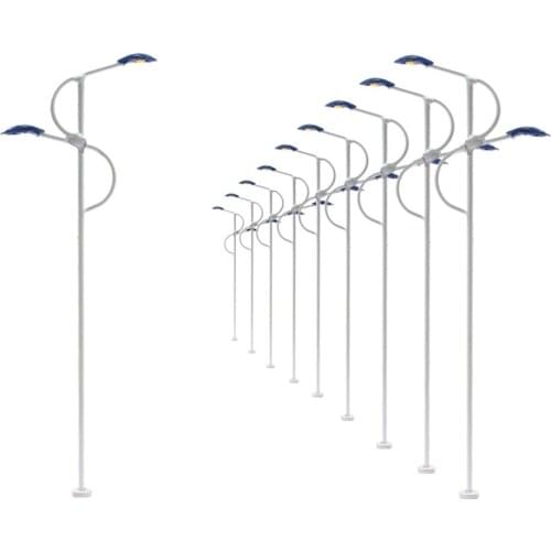 10pcs Model Railway Led Lamppost Lamps Street Lights HO Scale 11cm 12V New LYM03 model outdoor lamp light leds