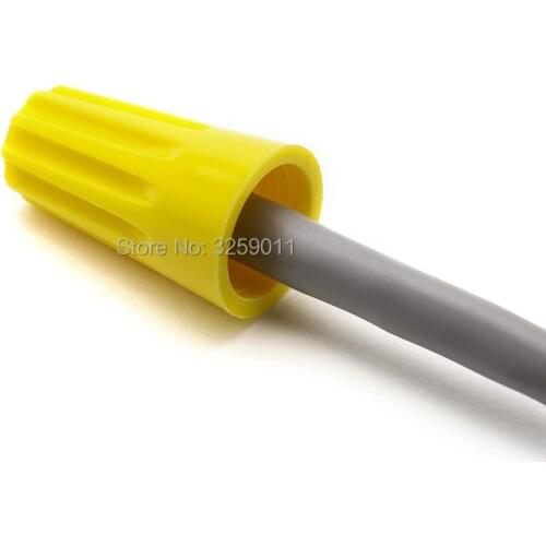 1PCS Screw-On Wire Connectors Standard Type P4 Yellow Close Spring wire Terminals block Electrical Cable Cap 22-10 AWG