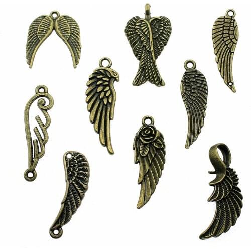 20pcs Charms Wing Antique Bronze Color Wing Charms For Jewelry Making Charms Wing Connector Jewelry Findings DIY