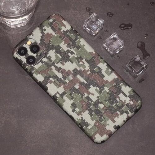 3D Army Green Matte Camouflage Full Coverage Sticker For iPhone 7 8 6 Plus 11 Pro Max XR X Back Paste Film Skin Wrap Stickers