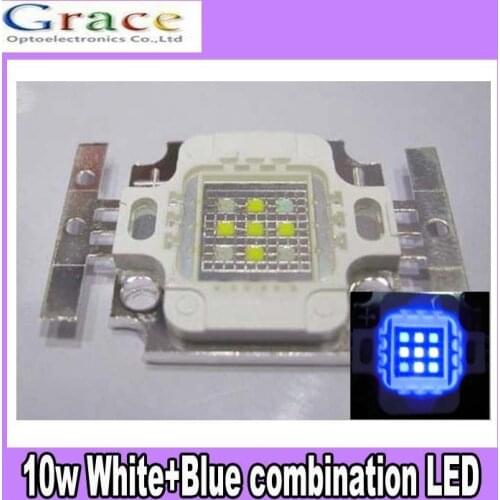 5pcs 10W Square Actinic Hybrid Cool White 10000K+Royal Blue 450nm-455nm High Power LED Light Bulb