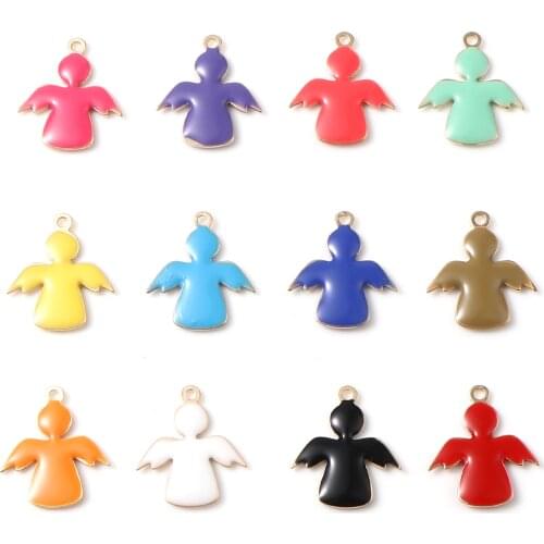 5PCs Religious Enamelled Angle Charms Colorful Double-sided Sequins Pendants For DIY Earring Necklace Jewelry Making Finding