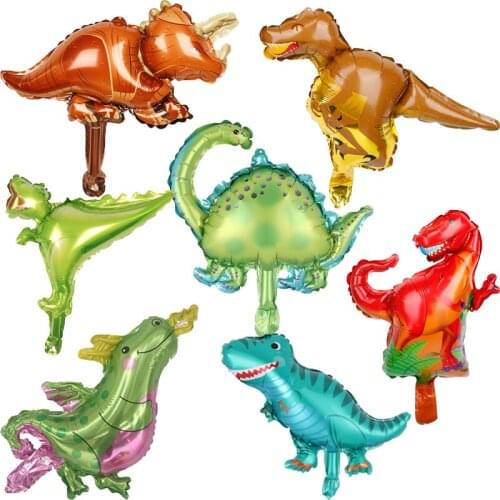 5pcs Mini Dinosaur Foil Balloon Boys Jungle Animal Balloons Toy Childrens Dinosaur Birthday Party Decorations Supplies Ballons
