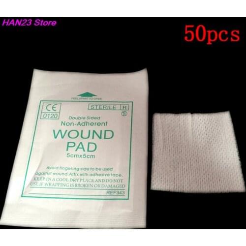 50 pcs/lot gauze pad Cotton first aid waterproof wound dressing sterile medical gauze pad wound care supplies New
