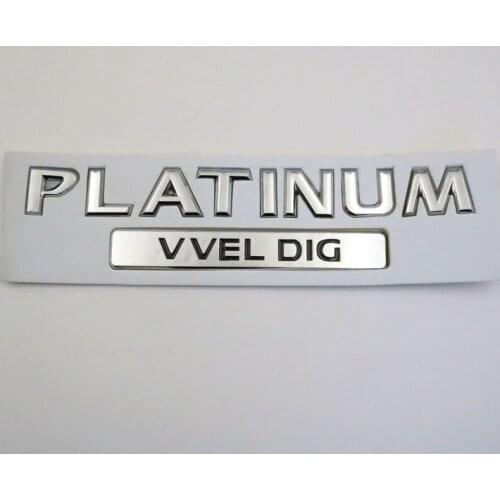 Car Rear Trunk 3D Letters Platinum VVEL DIG Emblem Logo Sticker Badge Decal For Nissan Patrol Armada Y62 2013 - 2017