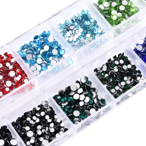 Nail Glitter Rhinestone Glass 1440pcs Nail Glitter Art Decor 3D AB Acrylic Crystal Gems 3D Nail Art Decoration Decor Manicure