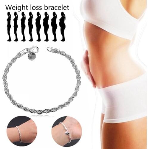 Silver color chain exquisite twisted bracelet fashion charm chain women men solid wedding cute simple models jewelry Lose weight