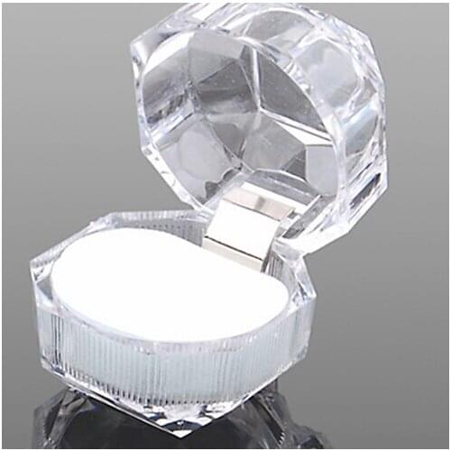 Gift Package Carrying Case Acrylic Transparent Ring Display Box Storage Organizer Wholesale 1PCS