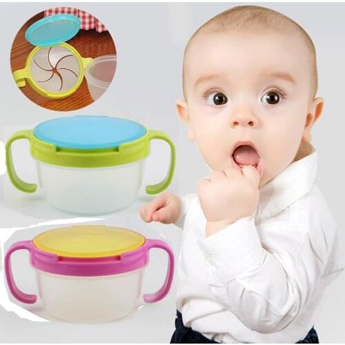 Baby Spill-proof Bowl Snack Tableware Silicone Cup Toddler Feeding Bowl Handle Snack Storage Container Child Plate Tableware