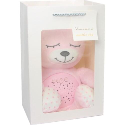 Baby Soft Toys Stuffed Sleep Led Night Lamp Stuffed Animal Plush Toys With Music Stars Projector Light Baby Toys For Girls Boy