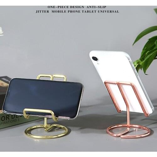 Display Stand Nordic Wrought Iron Mobile Phone Tablet Desktop Reading Organizer Storage Rack Decorative Desk Accessories