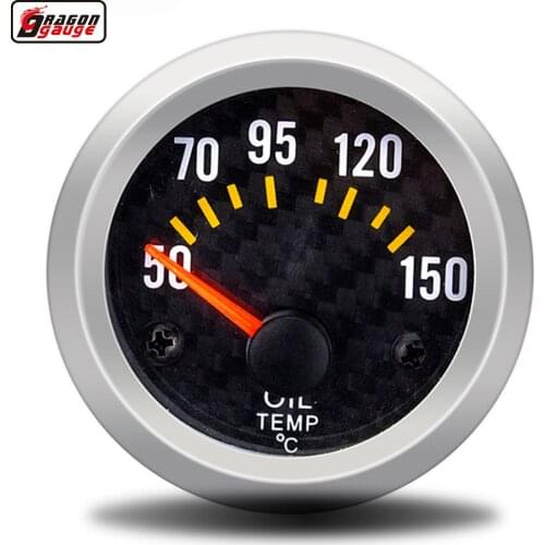 Dragon 2" 52mm Auto Racing Car Oil Temp Gauge Temperature 50-150 Celsius Instrument Meter For Sensor Free Shipping