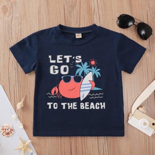 Easy Letters Beach Crab Prints T-shirts