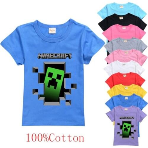 Disney my world Minecraft cotton short sleeve T-shirt summer childrens wear cotton clothes