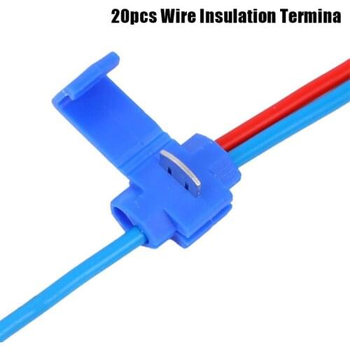 20PCS/SET Wire Connector Lock Snap Without Breaking Cable Insulated Terminals