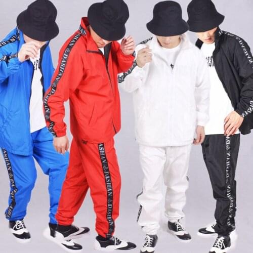 Hip Hop Costumes Men Women Coat Pants Street Dance Performance Clothing Adults Modern Jazz Dancing Rave Outfit Stage Wear DN5044
