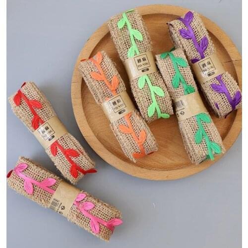 2m Leaf Decorative Simulated Rattan Packaging Leaf Linen Ribbon Gift Box DIY Crafts Party Supplies