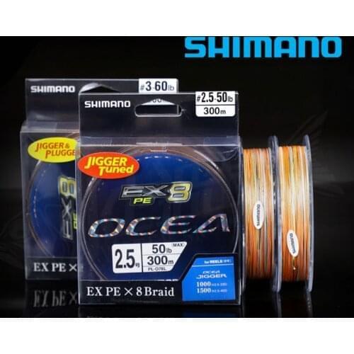Ocea Jigger PE line EX 8 braid fishing line multifilament Fishing cord multi color 100% orignal made in Japan 300meters