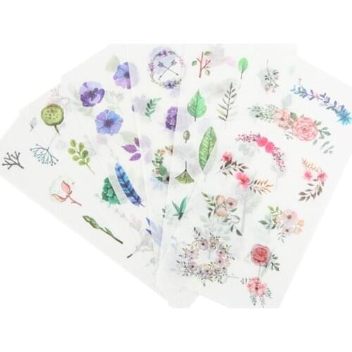 6pcs/pack Creative Flowers Decorative DIY Diary Stickers Kawaii Planner Scrapbooking Sticky School Office Supplies