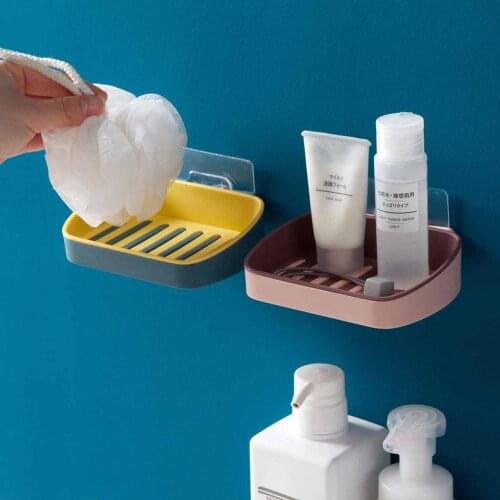 OTHERHOUSE Wall Mounted Soap Holder Dish Double Layer Soap Box Container Tray Support Plate Saver Bathroom Organizer Detachable