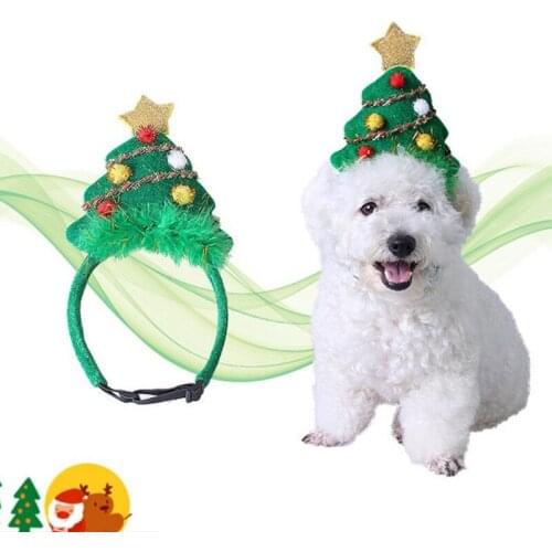 Pet Headband Dog Cat Christmas Accessories Santa Plush Cap Pompoms Headbands Christmas Headwear Party Hats For Pets Kids