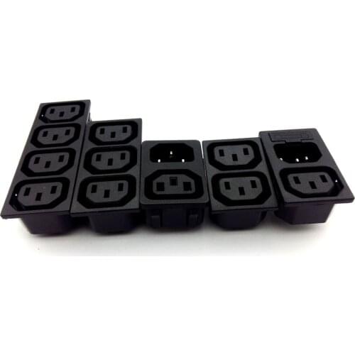 Supply Black Copper 10A 250V IEC-C13/C14 2 / 3 / 4 Jack PDU chassis server desktop socket universal electrical AC power socket