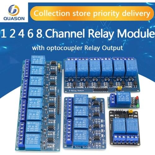 5v 12v 1 2 4 6 8 channel relay module with optocoupler Relay Output 1 2 4 6 8 way relay module for arduino In stock