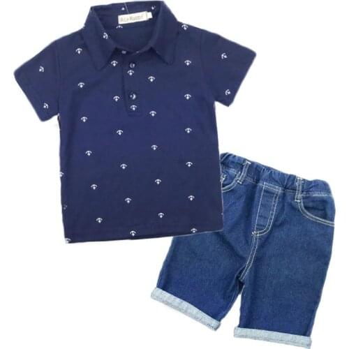 New Fashion Kids Clothes Boys Summer Set Print Shirt + Short Boy Clothing Sets Toddler Boy Clothes Set k1