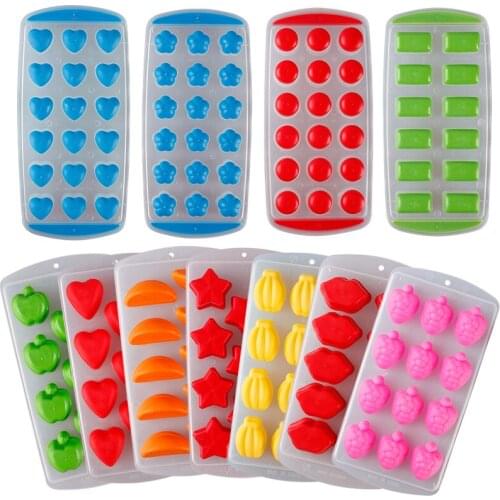 Funny Star Heart Shape Silicone Chocolate Mold Maker Ice Cube Tray Freeze Mould Bar Pudding Jelly Color Random #84002