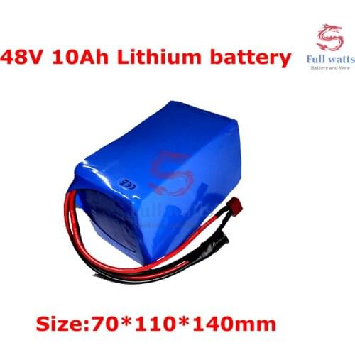 48V 10Ah Lithium Ion Battery Pack with Bag+capacity Indicator for Electric Mountain Bike Fat E-bike Beach Cruiser Bicycle Ebike