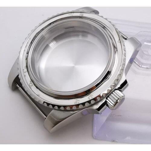 40mm Sapphire Glass Steel Watch Case fit ETA 2836 Miyota 8215 Mingzhu 3804 NH35,NH36 Movement