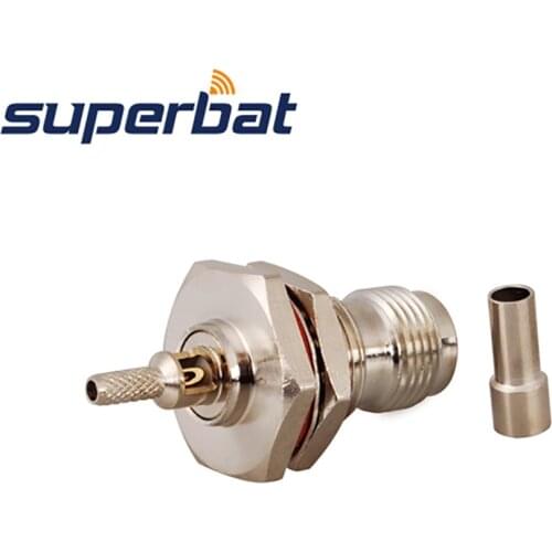 Superbat 10pcs TNC Crimp Jack Bulkhead O-ring RF Coaxial Connector for Cable RG174 RG178,RG316,LMR100