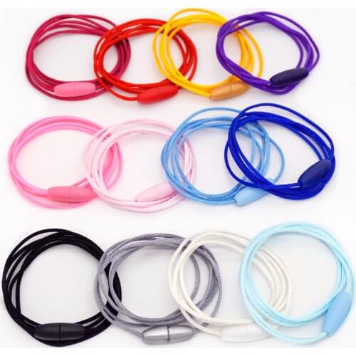 Sutoyuen 500pcs 2mm Satin Cord with Safety Plastic Breakaway Clasps for DIY Silicone Baby Teething Pendant Necklace 12 Colors