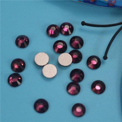 Deep purple Rhinestone for Nail Art 1.3mm-6.5mm Flat back Non Hotfix Glue on Nail Art Rhinestones