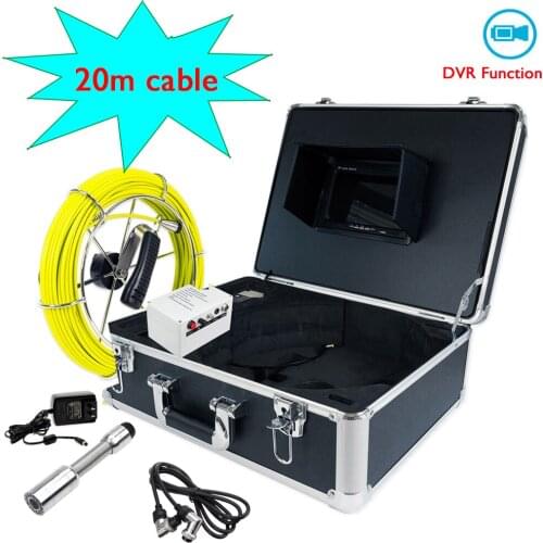 23mm IP68 Waterproof Pipe Inspection Video Camera 7inch 20M Drain Sewer Pipeline Industrial Endoscope Support Video Recorder