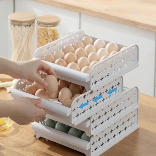 1PC Egg Storage Holder Stackable Egg Storage Rack Organizer Container For Refrigerator Convenient And Durable Large Capacity