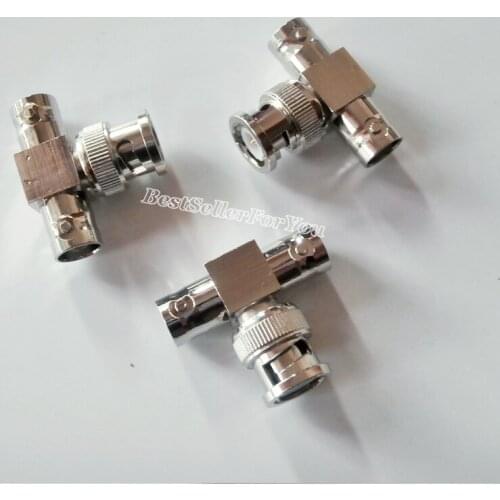 1Pcs Connector BNC Male Plug To Two Connector BNC Female Jack RF Adapter Connector 3 Way B