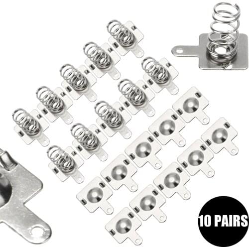 10Pairs Silver Replacement Metal Spring Positive Negative Conversion Contact Plate 14.5x9mm For AA AAA Batteries