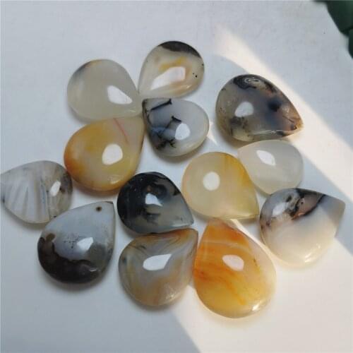 10pcs Beautiful Natural Moss Agate Pendants DIY Pendant Jade Jewelry Fine Jewelry Healing Point Beads Reiki Quartz
