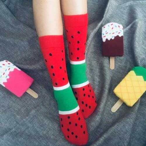 2Pairs/lot Cute socks Creative design Fruit Icepop Socks kawaii harajuku woman funny women meias happy cool sock Christmas Gift
