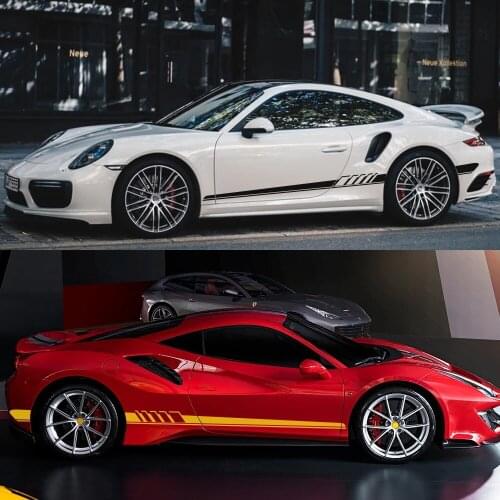 For Peugeot 307 206 308 407 207 3008 208 508 2008 301 408 607 4008 5008 Car Long Side Stripe Sticker Car Tuning Accessories 2Pcs