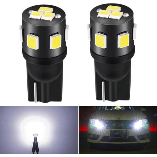 2x T10 W5W LED Bulbs 9SMD 2835 12V 6000K White 194 168 Car Clearance Interior Map Dome Lights Parking Light Auto Signal Lamp