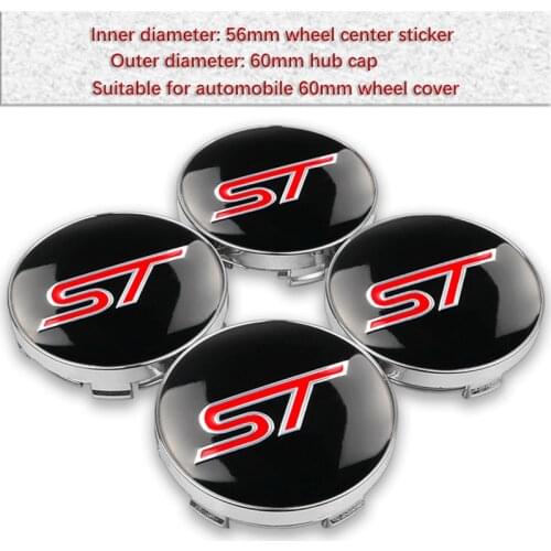 56+60mm Car Wheel Center Hub Caps Badge Emblem Rims Covers Stickers For Ford ST FOCUS 2 3 Mondeo Fiesta Kuga MK2 MK4 Car Styling