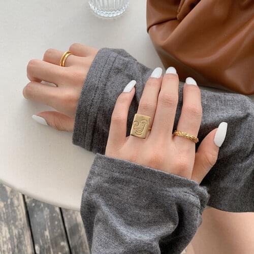 925 Sterling Silver Twist Knitting Open Ring For Women Gold Jewelry Gifts Wholesale Gifts S-R668