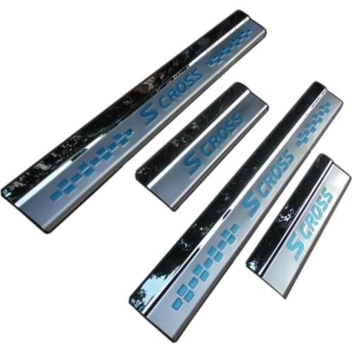 For 2014-2020 2021 Suzuki SX4 S-Cross Car Door Sill Scuff Plate Welcome Pedal Protector Pedal Step Cover Stainless Car Accessory