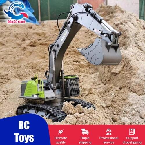 Huina 1/14 Rc Excavator Truck Caterpillar Alloy 2.4Ghz Radio Controlled Car 22 Channel Construction Vehicle Sound Toys for Boys